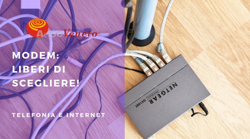 modem liberi, non pagare il modem in bolletta, adoc veneto