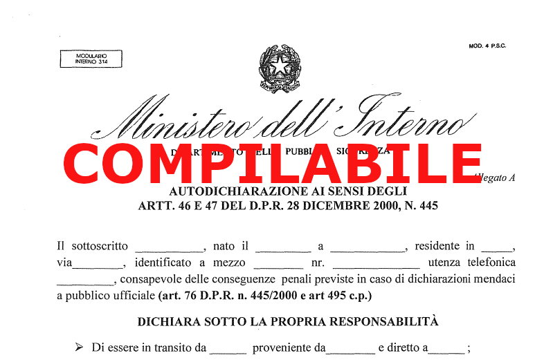Autocertif spostamenti modificabile