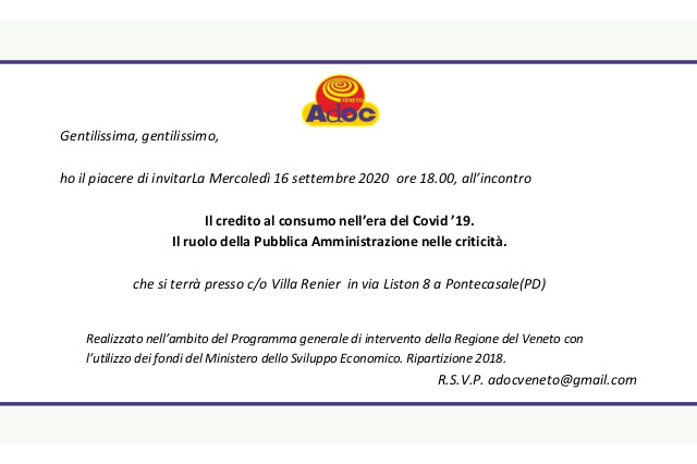 Volantino invito evento