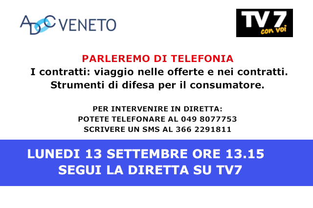 Diretta tv7 lunedi 13